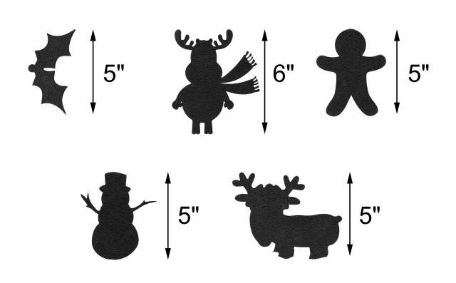 Christmas Fun Tracing Applique Template Set 5pc